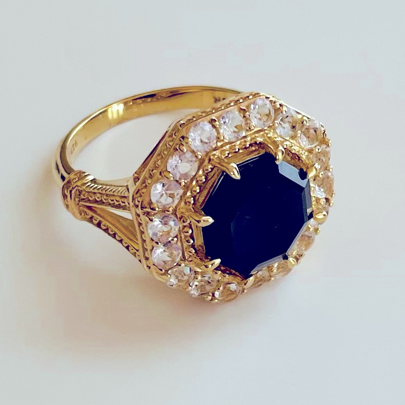 Judith Ripka Onyx 14k Gold Clad Ring